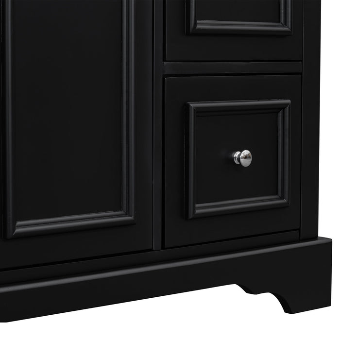 Bathroom Vanity With Sink, Soft-Close Doors, Adjustable U-Shelf, 3 Drawers