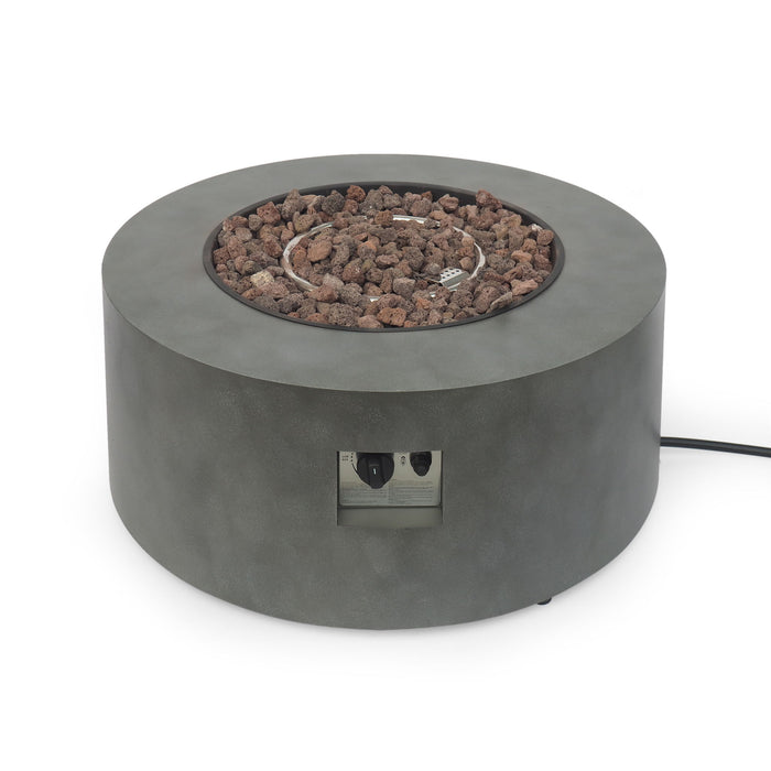 Round Iron Fire Pit With 40,000 Btu