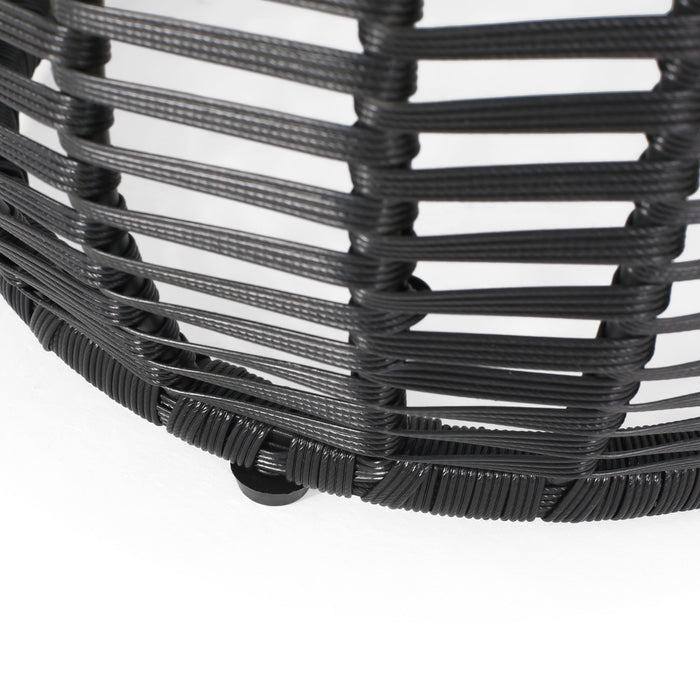 Boho Arias - Side Table With Tempered Glass Top And Rattan Wrap