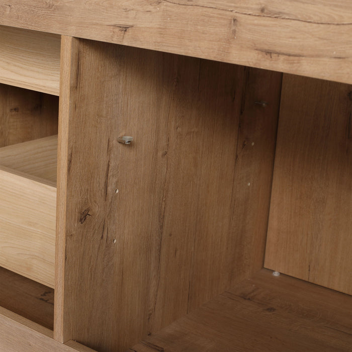 35" Freestanding Bathroom Vanity With Soft Close Doors And 2 Drawers (Vanity Only) - Imitative Oak