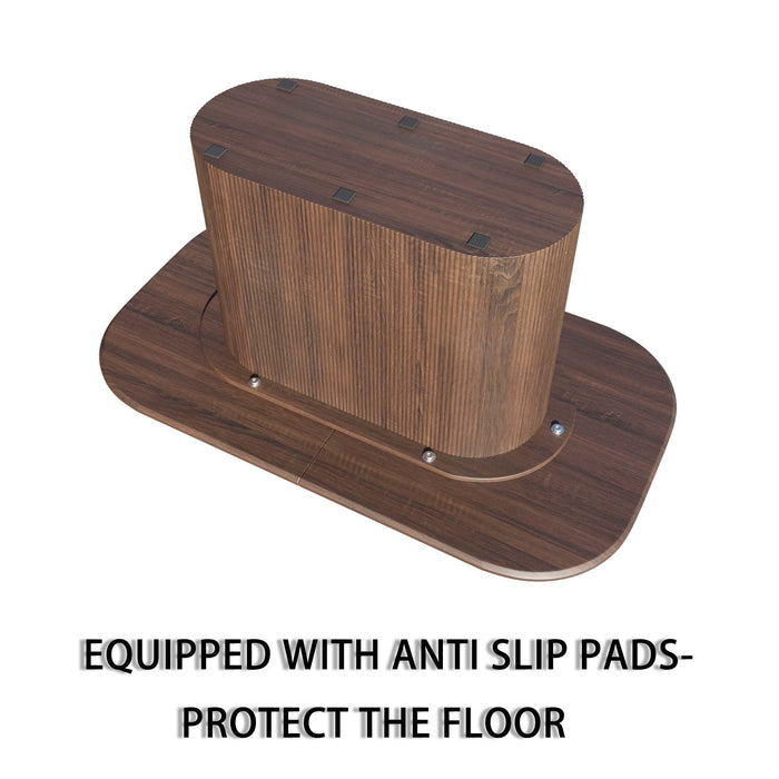 Modern Dining Table With Vertical Striped Legs