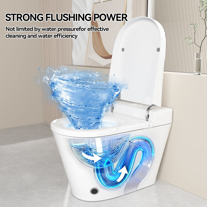 Smart Bidet Toilet With Auto Open / Close Seat, Warm Water Wash, Heated Seat, And Wireless Remote Control