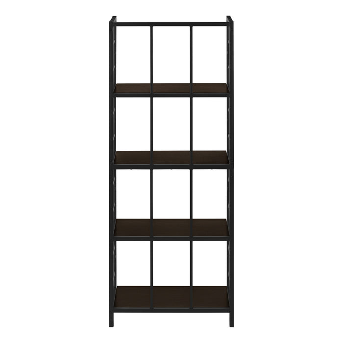 Bookshelf, Bookcase, Etagere, 4 Tier, For Office, Contemporary & Modern - Espresso