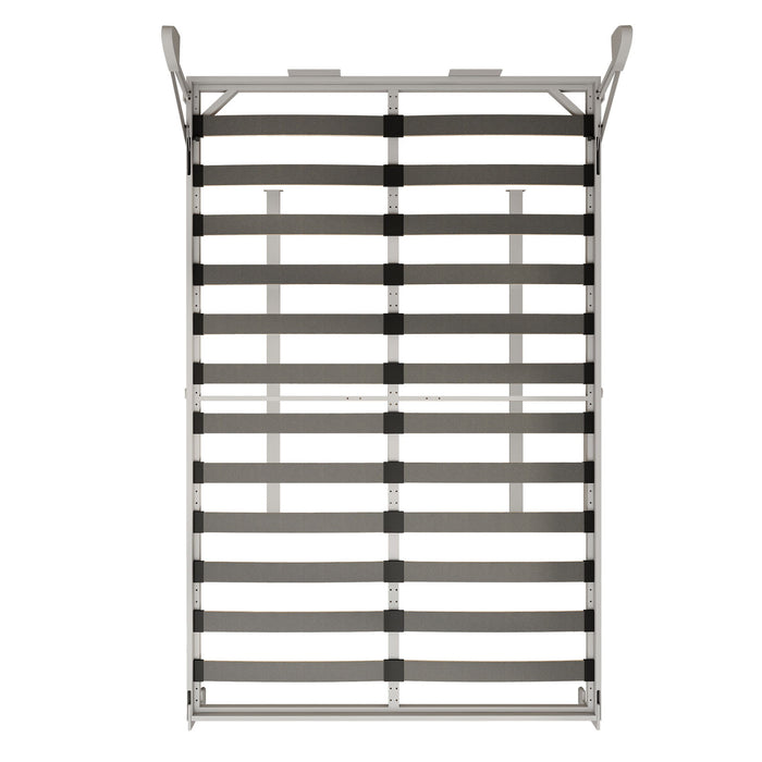 Queen Size Cabinet Wall Bed Mechanism With Desk Panel - Gray