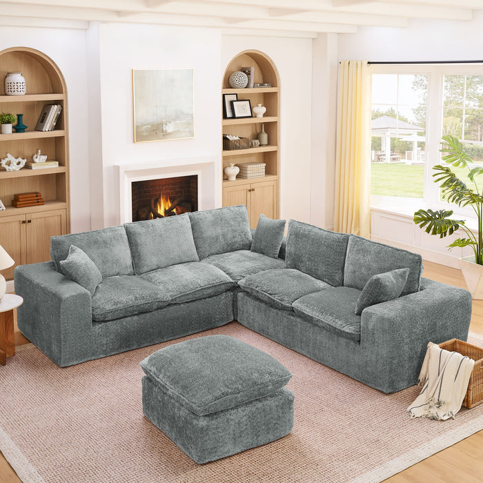 Sectional Sofa With Moveable Ottoman