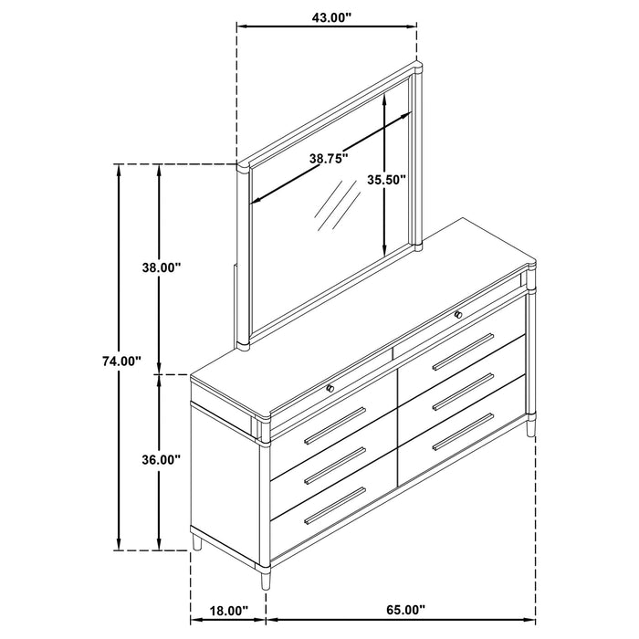 Robinson - 8 Drawer Dresser With Mirror - White