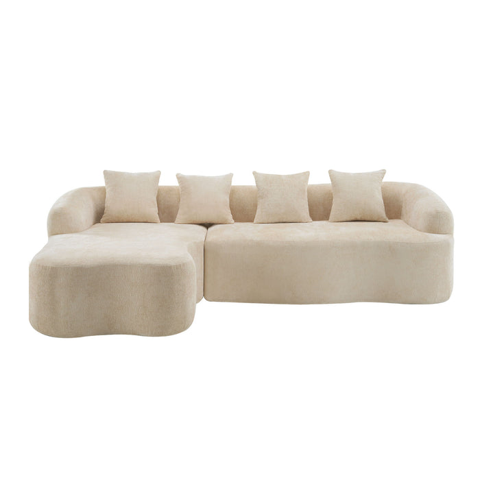 Modular L-Shape Sectional Sofa With Curved Chaise