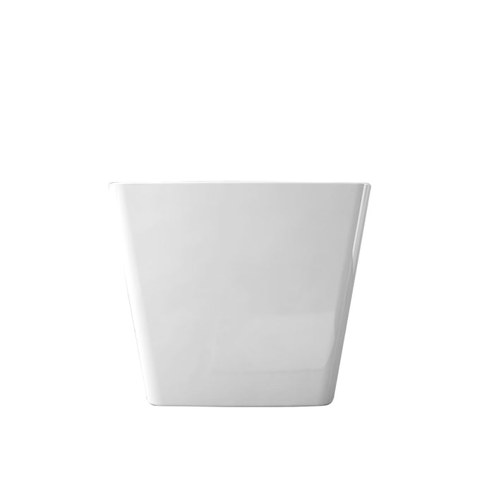 Freestanding Bathtub With Built In Seat, Rectangle Shape, Invisible Overflow & Pop Up Drain - Gloss White