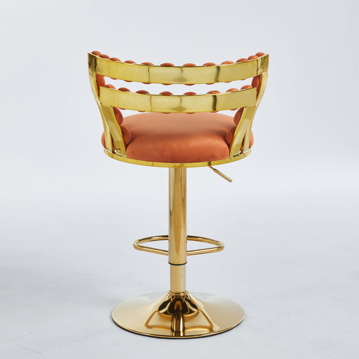 Modern Bar Chair With Iron Tube Legs, Soft Cushions And Comfortable Backrest (Set of 2)