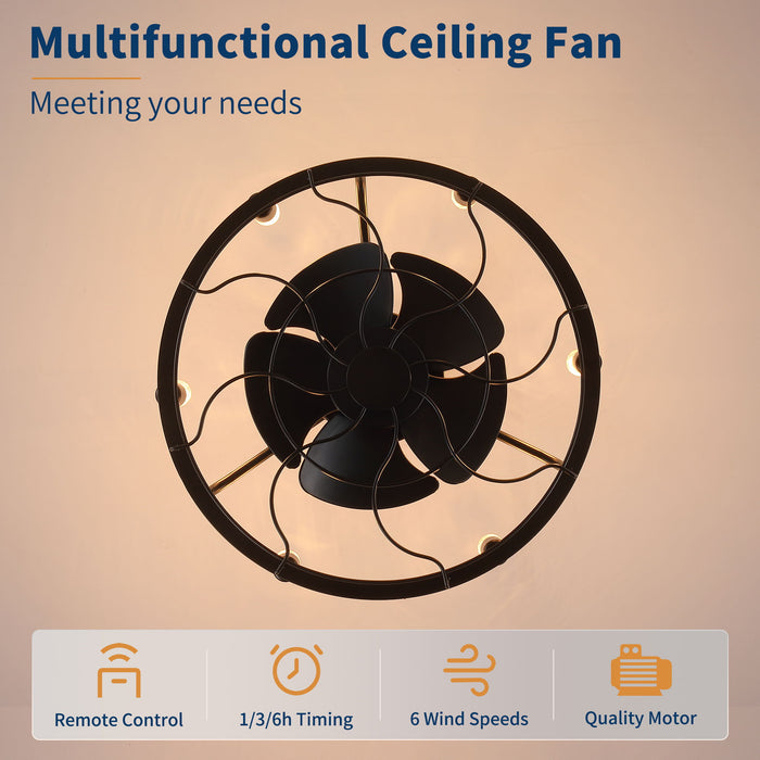 Modern Farmhouse Ceiling Fan, Adjustable Hanging