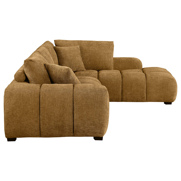 Florence - Upholstered L Shaped Sectional Sofa - Amber