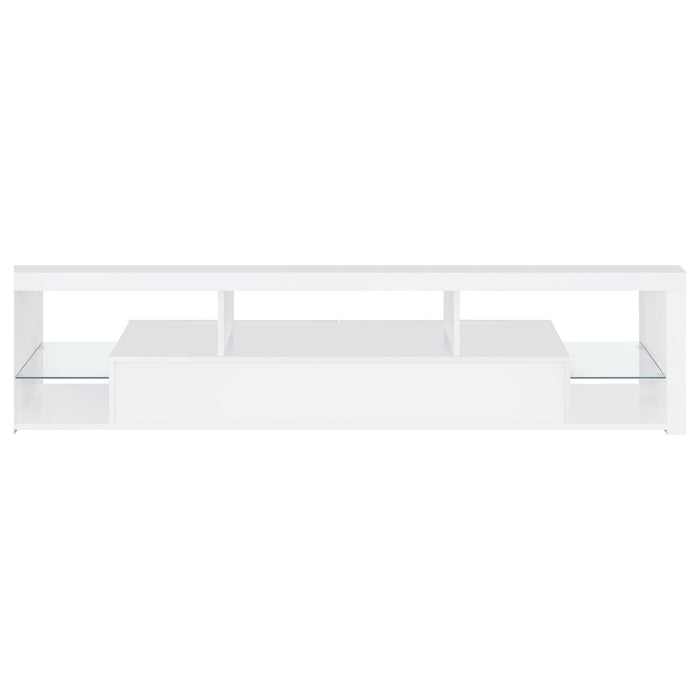 Lance - 3 Piece TV Entertainment Center With Shelves - Gloss White