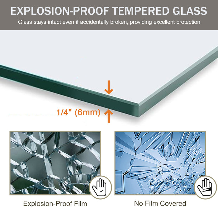 Double Sliding Shower Door, Semi-Frameless Bypass Bathroom Sliding Door With 1/4" (6 Mm) Tempered Glass For Walk-In Shower