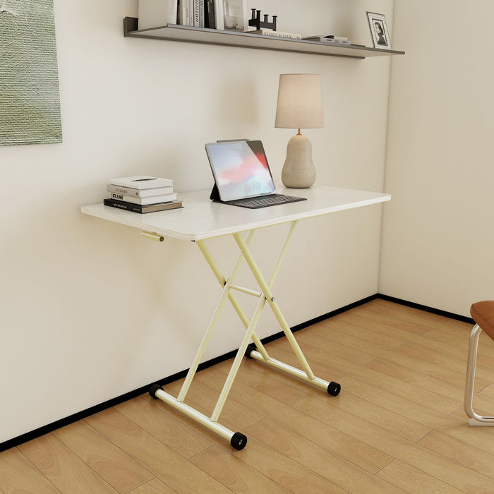 Adjustable Standing Table, Indoor & Outdoor Use, Portable With Adjustable Height - Off White / White