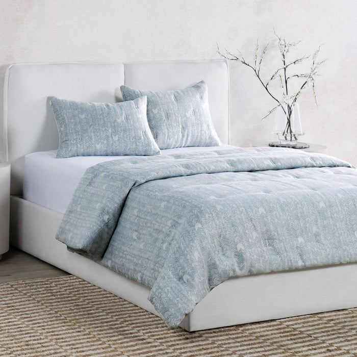 French Herringbone - Comforter Euro Sham - Storm