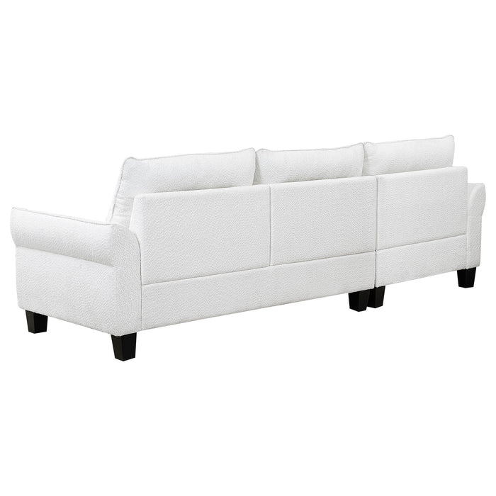 Granholm - Upholstered Curved Arm Sectional Sofa - White