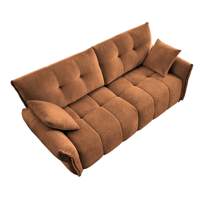 Modern Sofa & Pillows, Textured Cover, High Rebound Cushions