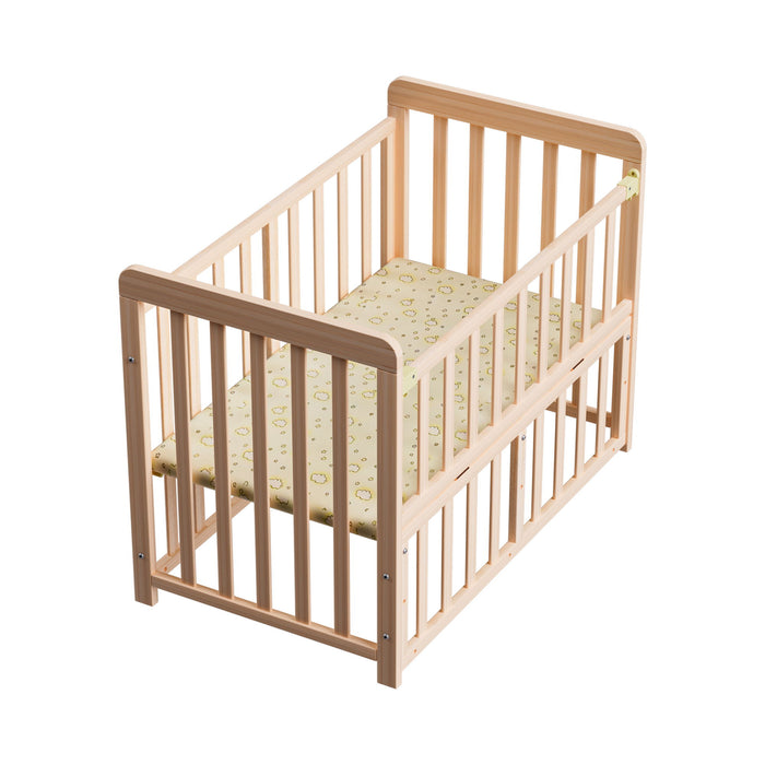 Portable Bedside Bassinet With 3 Heights, Mini Crib For Newborns - Natural Wood