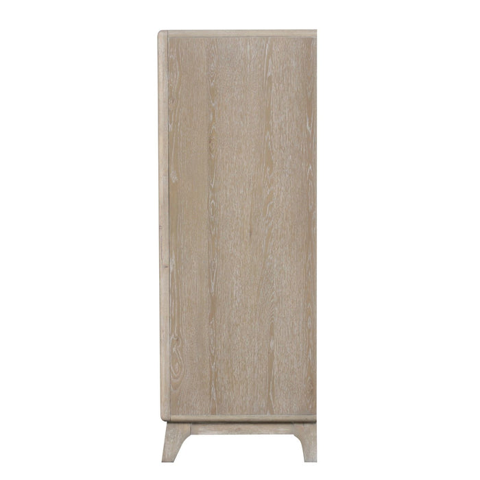 1 Piece Chest With Handles, Angled Legs, Ball Bearing Glides - Oak