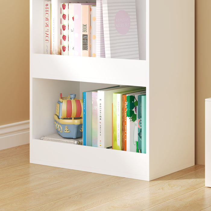 Bookshelf 4 Tier Wall Mounted Bookcase Organizer, Storage Cabinet For Bedroom - White