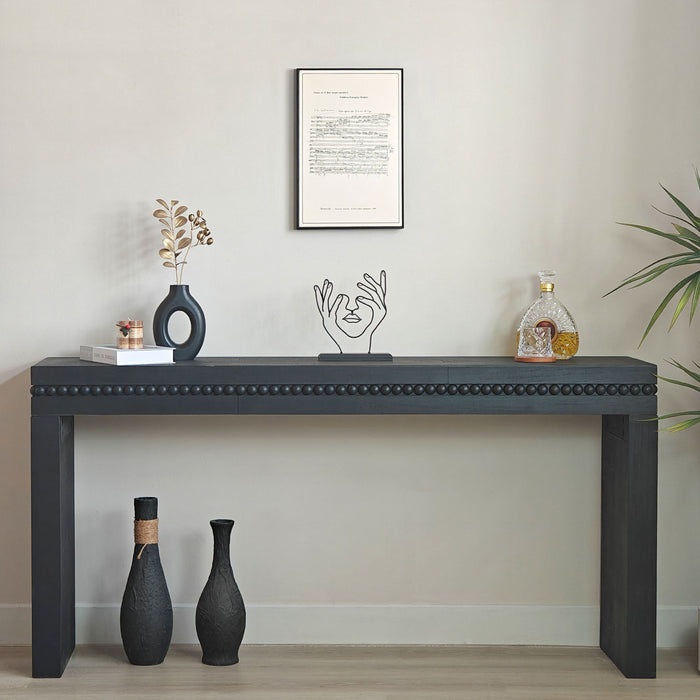 Modern Rustic Wood Table, Rectangular Living Room Center Table With Floating Top Design