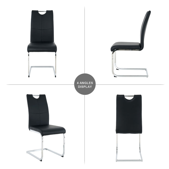 Modern Dining Chairs With Padded Seat And Metal Legs