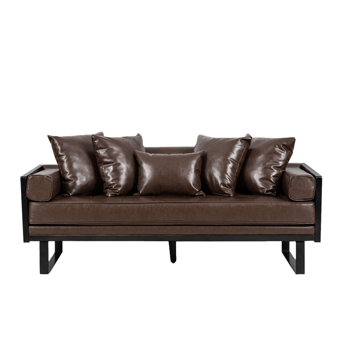 Contemporary Oversized Loveseat With Accent Pillow