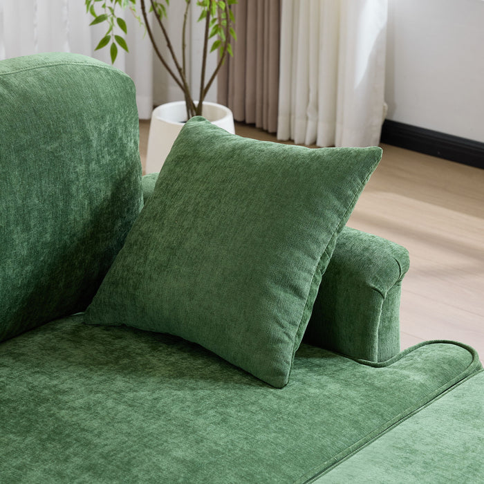Cloud Sofa With Removable Ruffled Skirt With Ottoman And Flared Arms