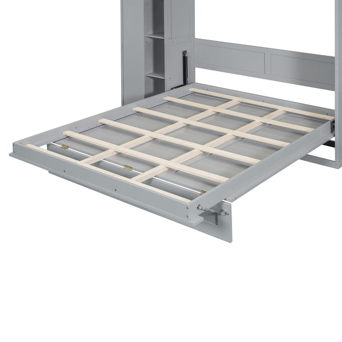 Murphy Wall Bed With Shelves, Wardrobe And LED Lights