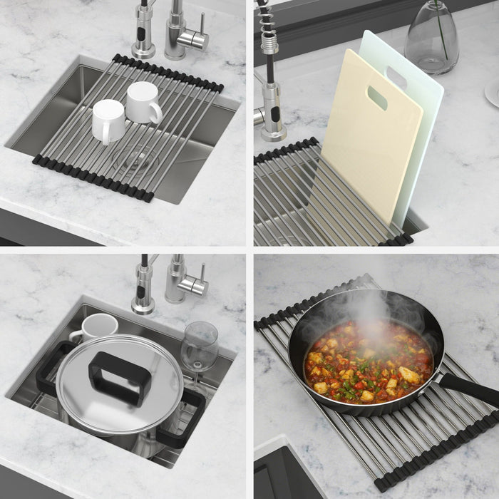 Modern Undermount Stainless Steel Kitchen Sink 16 Gauge, Deep Single Bowl