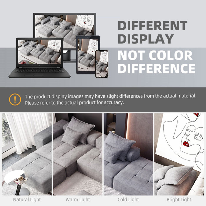 Modern Oversized, Modular Sectional Sofa With Pillows