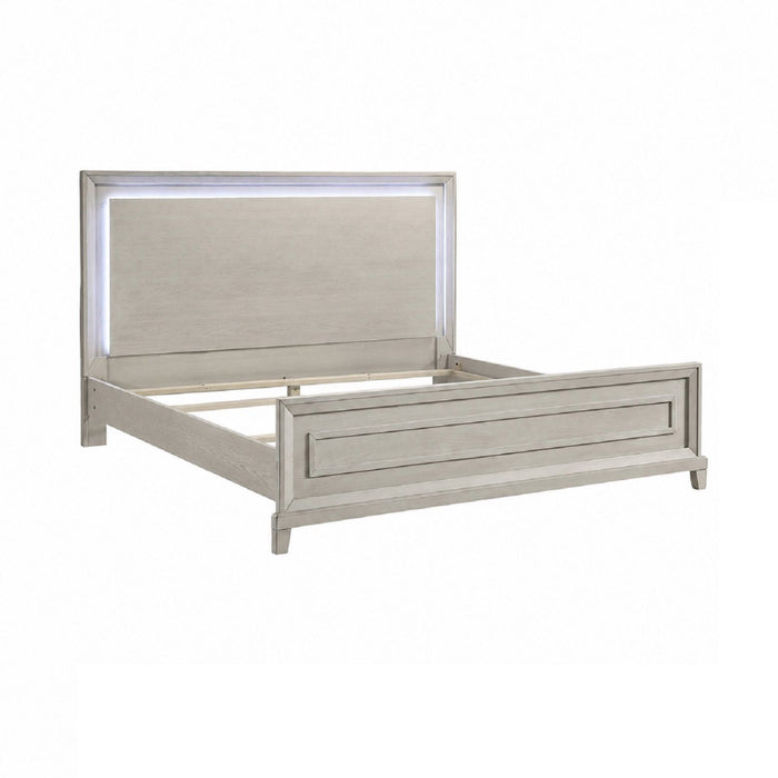 Elegant Style Bed With LED Lights On Headboard