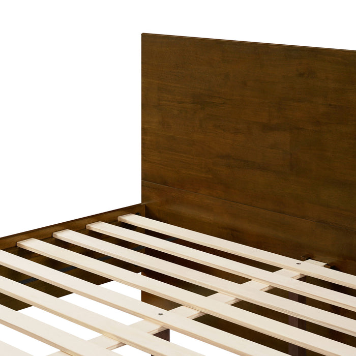 Platform Bed Frame With Footboard Storage