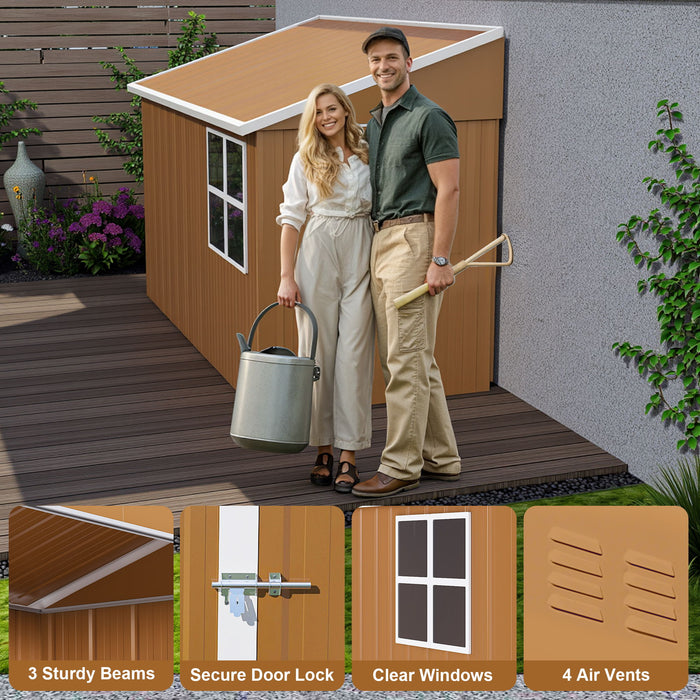 Weatherproof Storage Shed With Double Doors And Ventilation