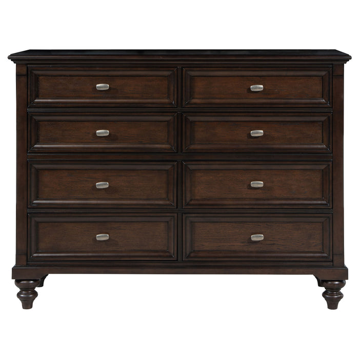 Berwick - 8 Drawer Dresser Cabinet With Felt Lined Drawers - Dark Oak