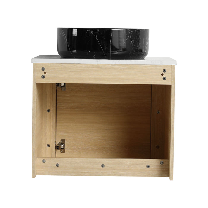 Mounted Bathroom Vanity & Art Sink & 2 Soft Close Doors