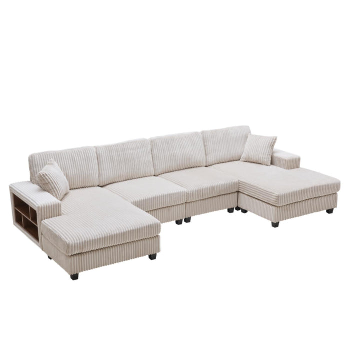U-Shaped Convertible Sofa, 4 Seater Large Living Room Lounge