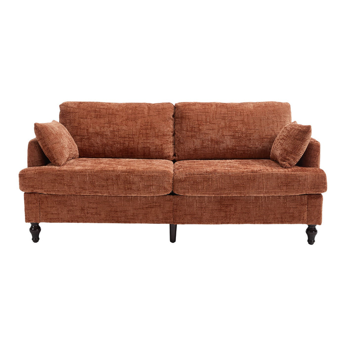 Chenille 2 Seater Sofa With LED Light, USB Charging Port, And Storage Bag