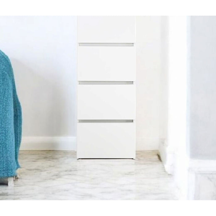 Elise - Slim Modular Wood Closet Cabinet With Drawers In Durable Melamine And Wood 71" Height - White