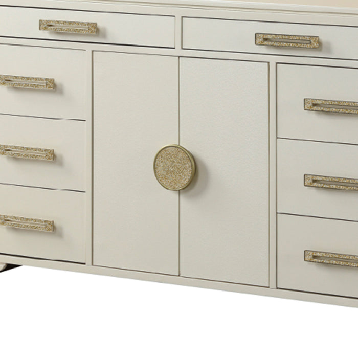Jasmine - 8 Drawer Dresser With Side LED Lightning - Beige