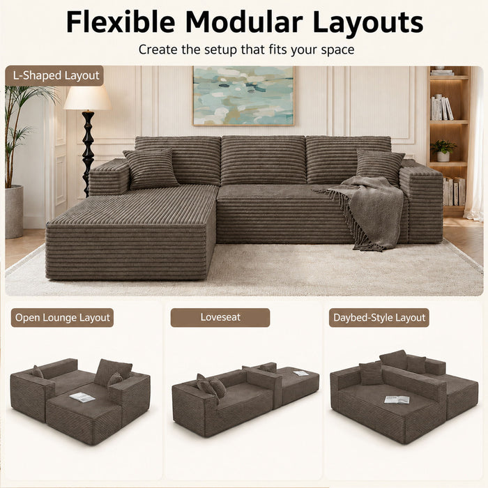 Modern L-Shaped Sectional Sofa With Left Facing Chaise