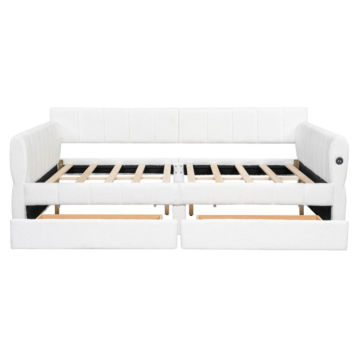 Upholstered Platform Bed With USB Charging