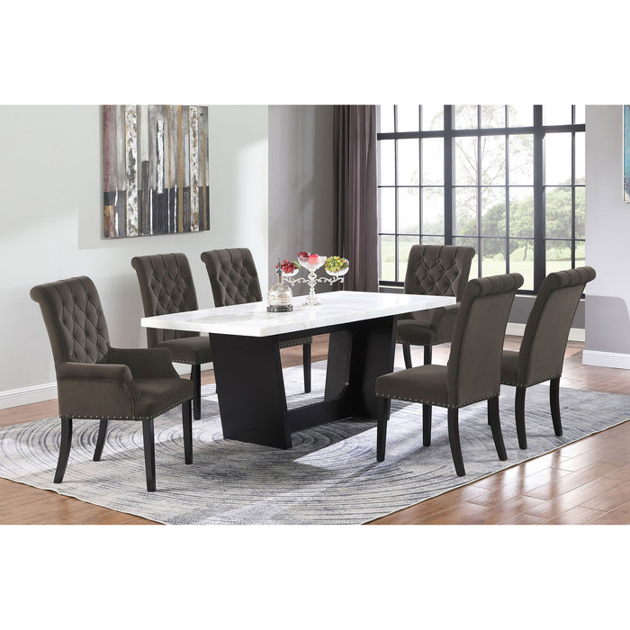 Side Chairs With Tufting Nailhead Trim (Set of 2) - Brown