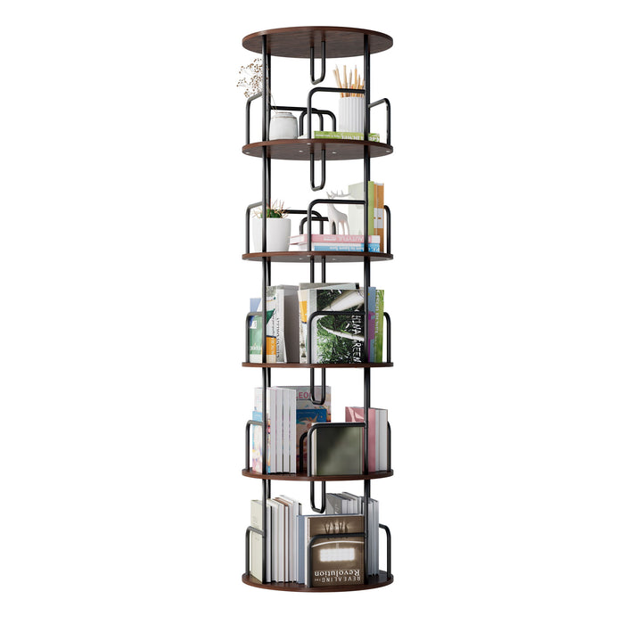Rotating Bookshelf Tower 5 Tier Spinning 360 Degree Revolving Storage Shelf
