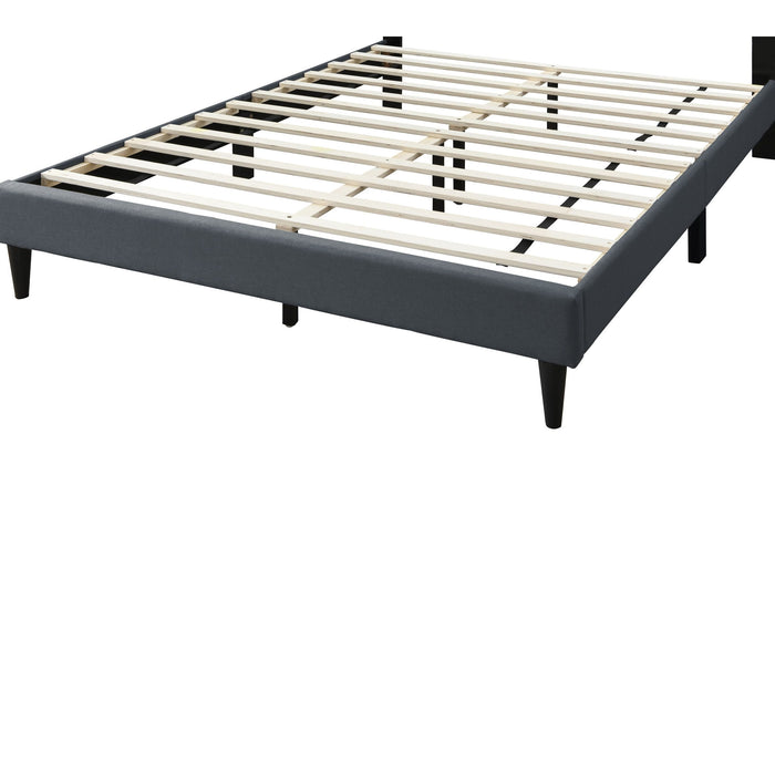 Bed With Nailhead Trim Accents, Upholstered Platform Frame