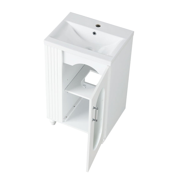 Modern Bathroom Vanity With Sink, Adjustable 2 Tier Shelf
