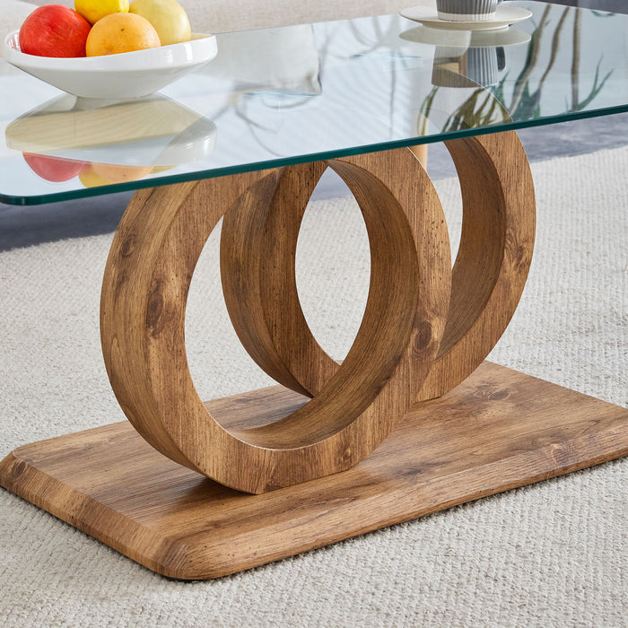 Contemporary Style Glass Top Coffee Table