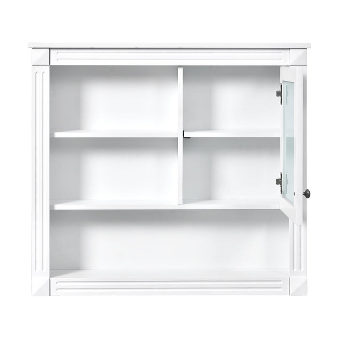 Wall-Mounted Bathroom Cabinet With Mirror And Adjustable Shelves