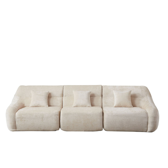 Luxury Curved Corner Sectional Sofa With 4 Pillows