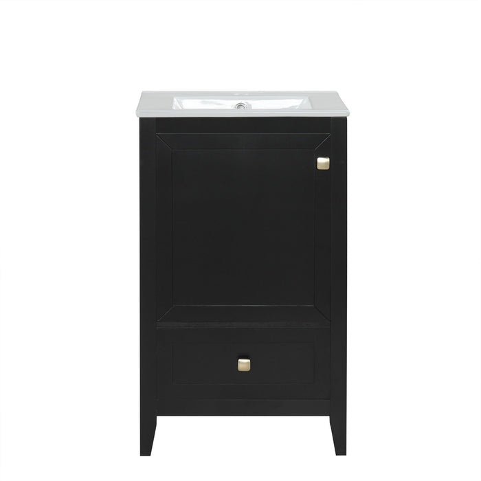 Bathroom Vanity With Sink, Soft Closing Cabinet Door, Storage Rack And Drawer